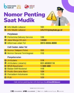 Catat! Ini Daftar Nomor Penting Saat Mudik