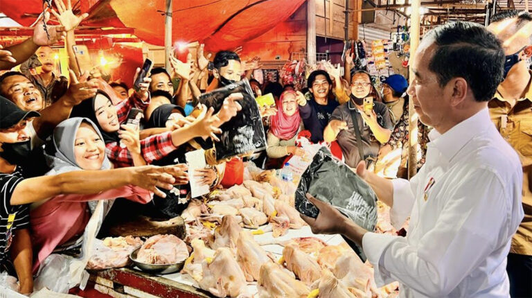 Presiden Jokowi Tinjau Harga Komoditas Pangan di Pasar Natar Lampung