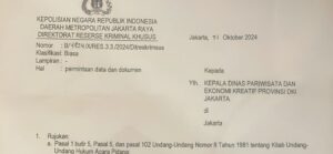 Polda Metro Jaya Sidik Dugaan Korupsi Pemilihan Abang None 2023 di Dinas Pariwisata Dan Ekonomi Kreatif Provinsi DKI Jakarta