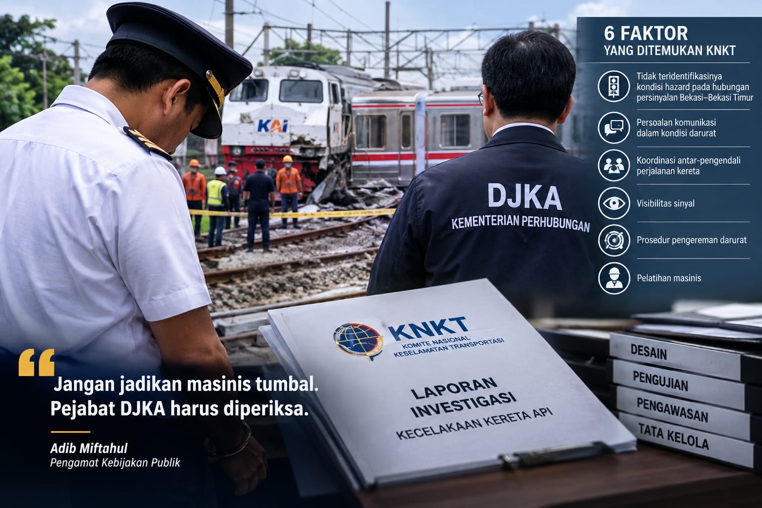 Penetapan masinis KA Argo Bromo Anggrek sebagai tersangka dalam kecelakaan kereta api di Bekasi Timur