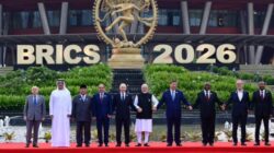 Presiden Prabowo Subianto berjalan bersama sejumlah pemimpin dunia di Konferensi Tingkat Tinggi (KTT) BRICS 2026