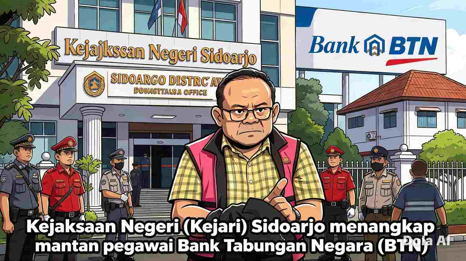 Kejaksaan Negeri (Kejari) Sidoarjo menangkap mantan pegawai Bank Tabungan Negara (BTN), AH