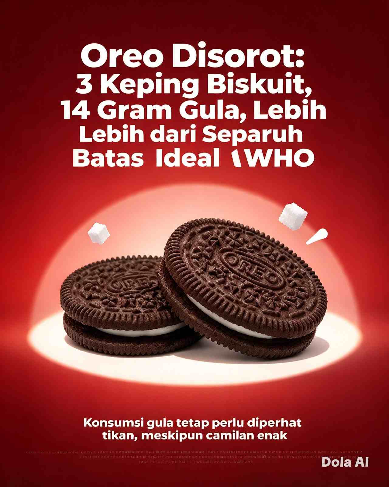 Oreo Disorot: 3 Keping Biskuit, 14 Gram Gula, Lebih dari Separuh Batas Ideal WHO