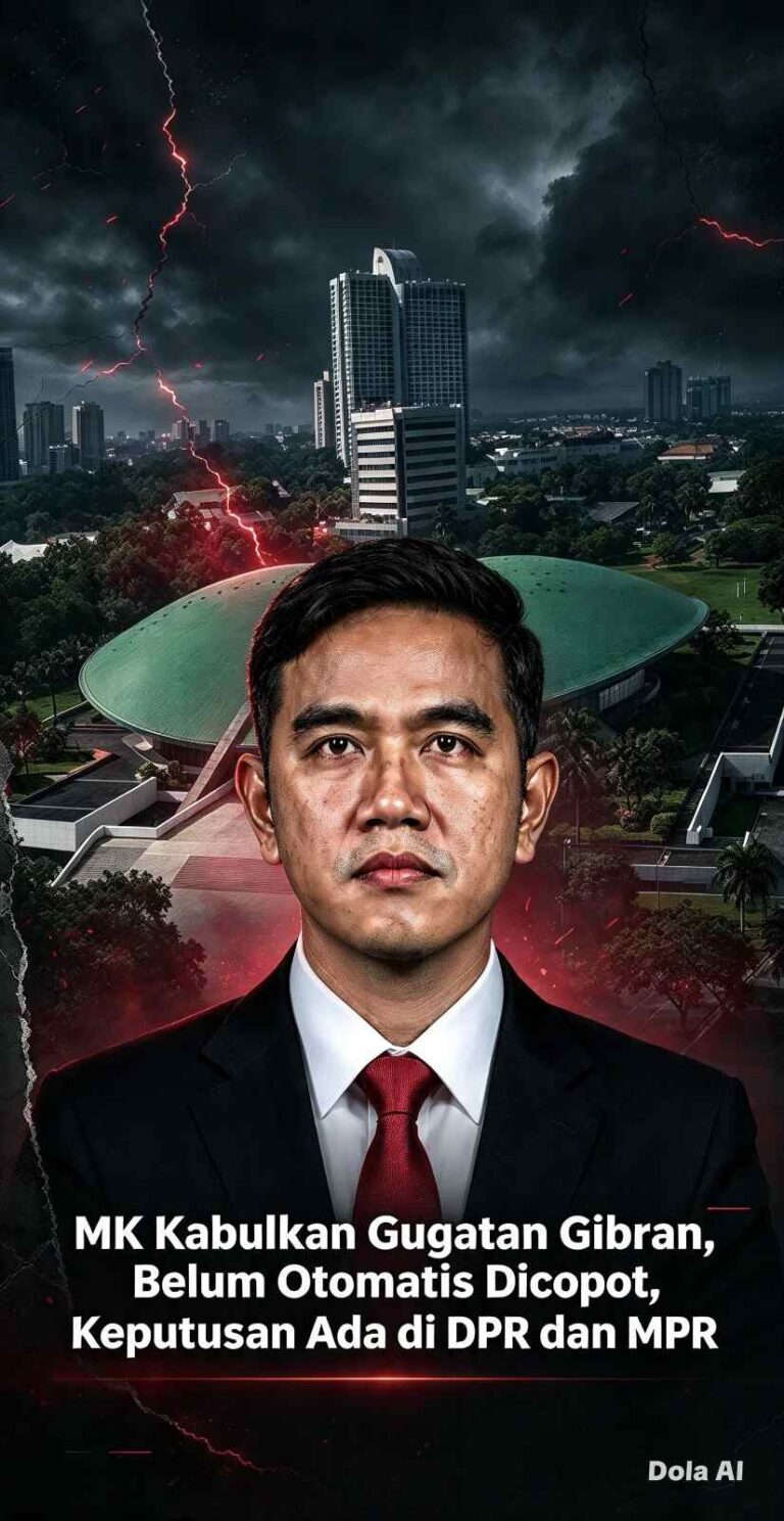 MK Kabulkan Gugatan Gibran, Belum Otomatis Dicopot, Keputusan Ada di DPR dan MPR