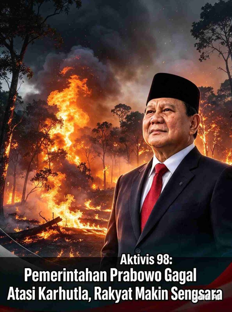 Aktivis 98: Pemerintahan Prabowo Gagal Atasi Karhutla, Rakyat Makin Sengsara