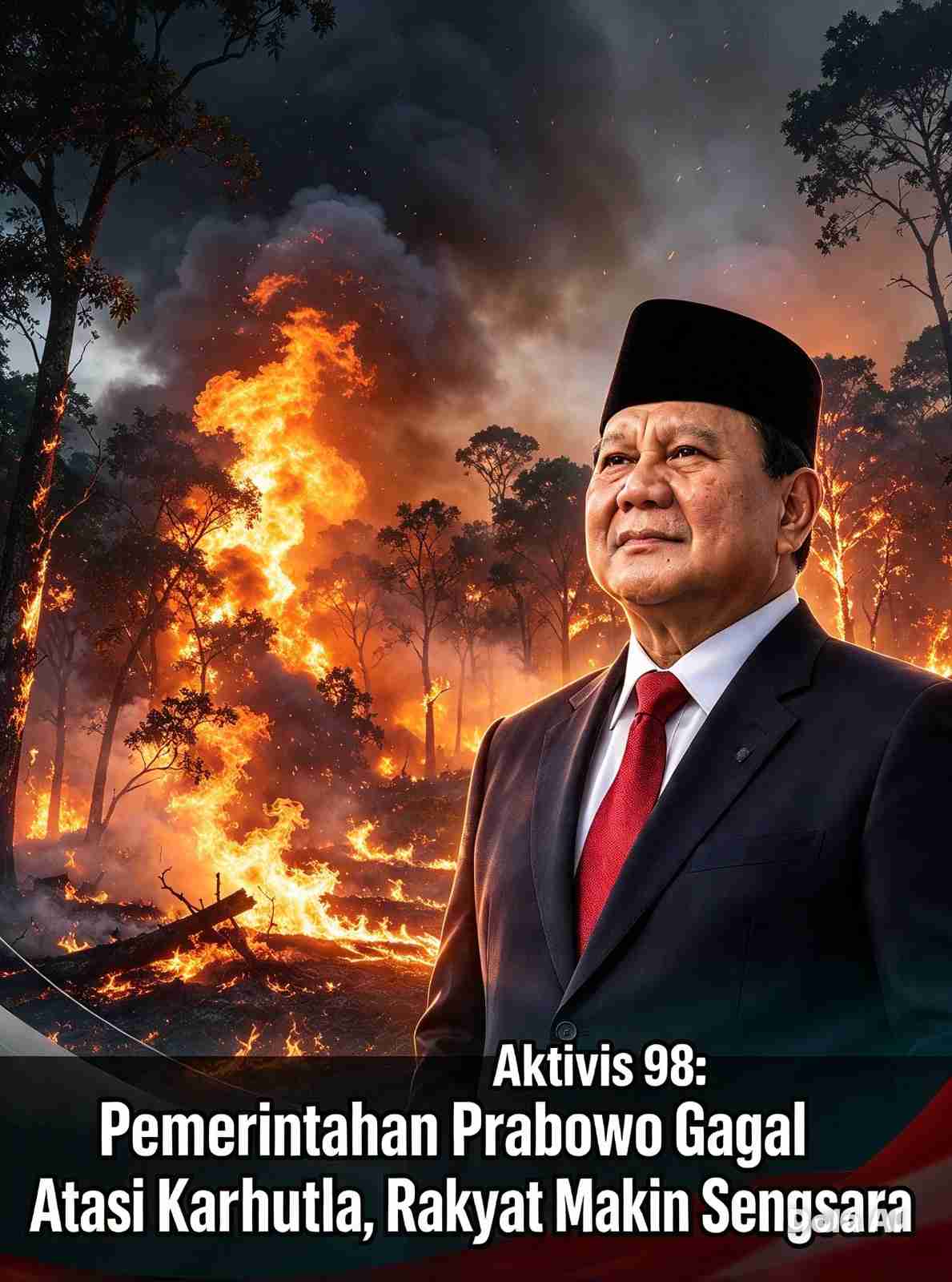 Aktivis 98: Pemerintahan Prabowo Gagal Atasi Karhutla, Rakyat Makin Sengsara