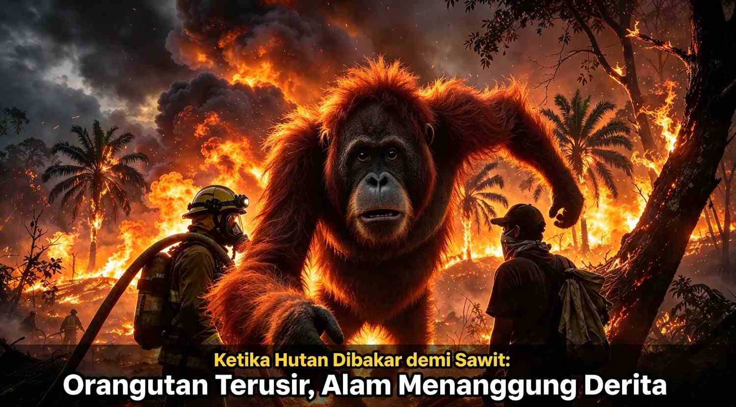 Ketika Hutan Dibakar demi Sawit: Orangutan Terusir, Alam Menanggung Derita
