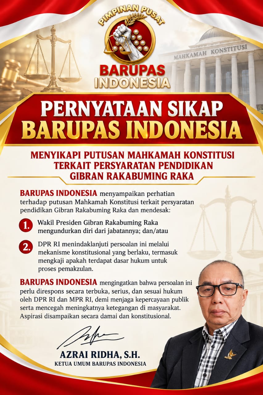 Ketua Umum BARUPAS Indonesia, Azrai Ridha