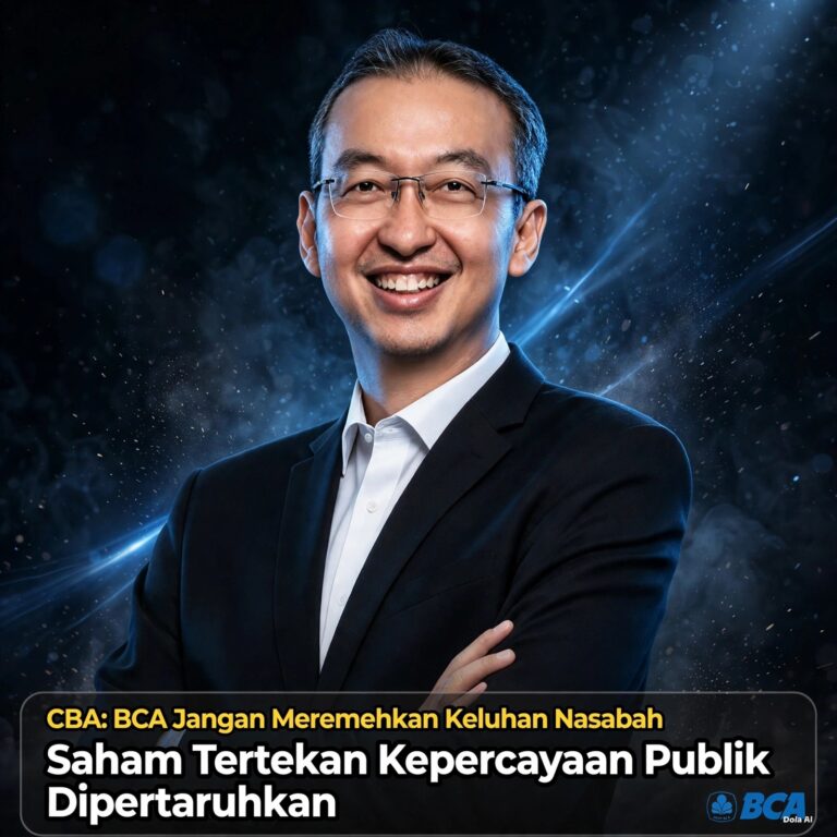 CBA: BCA Jangan Meremehkan Keluhan Nasabah, Saham Tertekan Kepercayaan Publik Dipertaruhkan