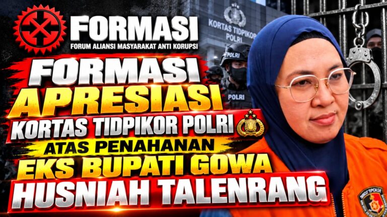 FORMASI Apresiasi Kortas Tipidkor Polri Tahan Eks Bupati Gowa: Jangan Tunggu Rakyat Berteriak!
