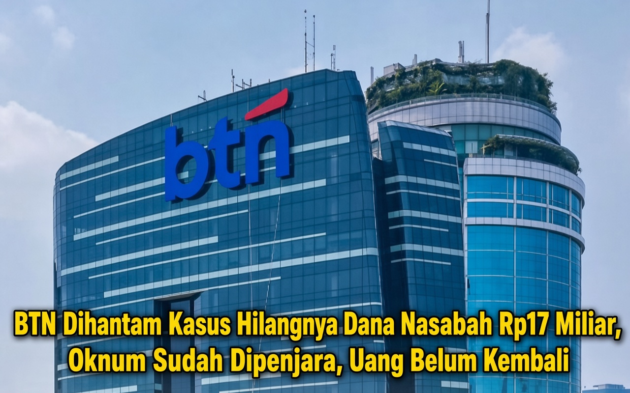BTN Dihantam Kasus Hilangnya Dana Nasabah Rp17 Miliar, Oknum Sudah Dipenjara, Uang Belum Kembali